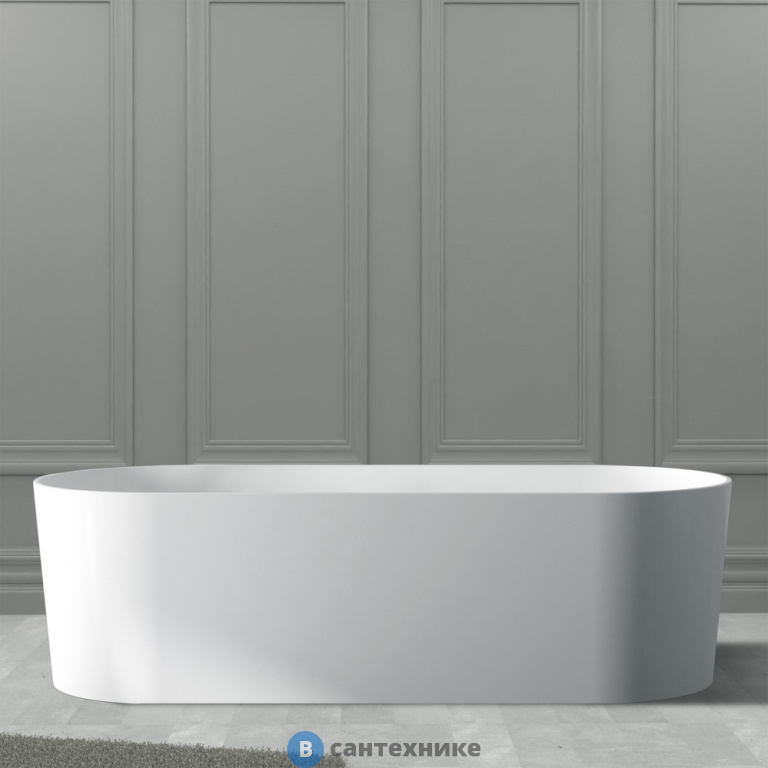 Ванна ABBER Stein AS9614 180*75 из искусственного камня, белая матовая