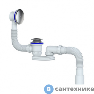 картинка Слив-перелив Black&White SBA1757-3D для ванны c сифоном (комплект)