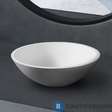 картинка Раковина накладная ABBER Stein AS2608 белая матовая