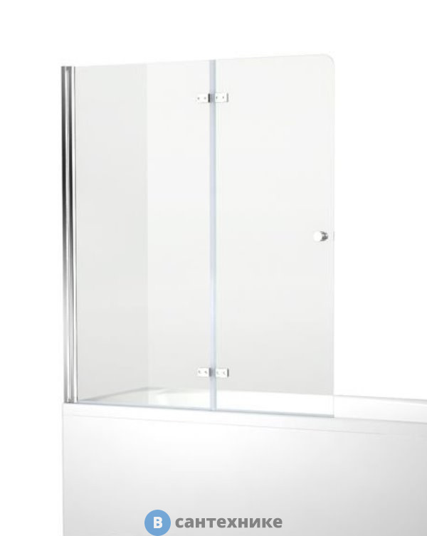 Шторка для ванны Aquanet NF6222-hinge Beta 4, 2 стекла универсальная 1220*1400, ст. прозр петли хром (196053)
