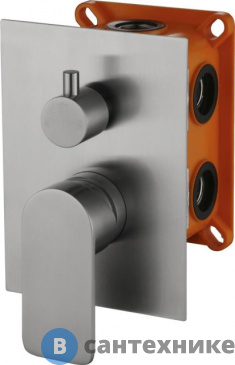 картинка Смеситель BelBagno NOV-SDM-IN встраиваемый для душа с переключателем (3-х функциональный), нержавеющая сталь, исполнение сатин