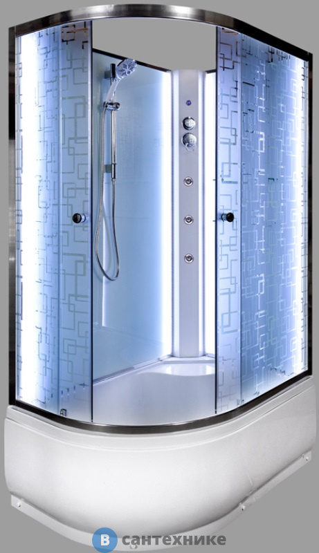 Душевая кабина Deto ЕМ4512 R N LED с гм. (1200*800*2200)