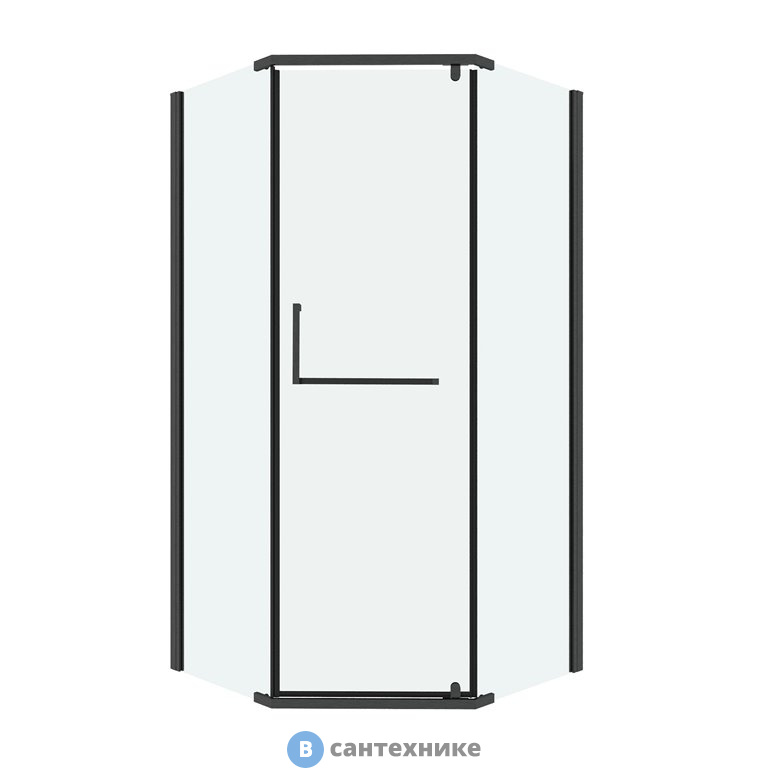 Душевое ограждение Grossman Pragma 302.K33.03.9090.42.00 (90*90*195) трапеция, распашн, графит сатин, стекло прозрач. без поддона