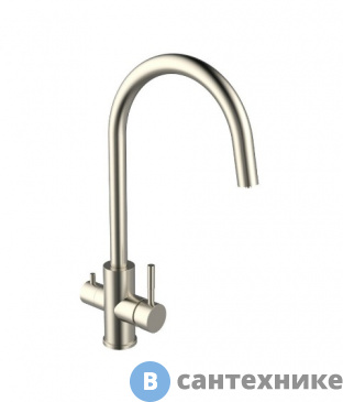 картинка Смеситель Agger Zest A0700733 для кухни 2х1 с возможностью подачи фильтрованной воды, сталь