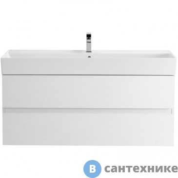 картинка Тумба под раковину Cezares MOLVENO 46 подвесная с двумя выкатными ящиками, Bianco Ghiaccio, 1200x460x500, MOLVENO 46-120-2C-SO-BG