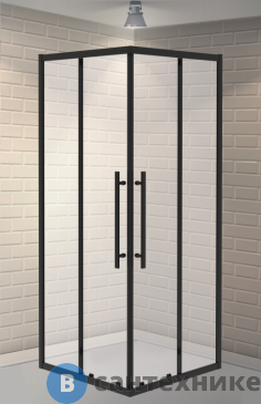картинка Душевое ограждение ESBANO ESF-90KV-B черный, без поддона