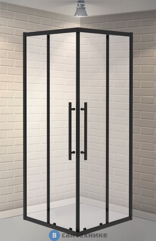 Душевое ограждение ESBANO ESF-90KV-B черный, без поддона