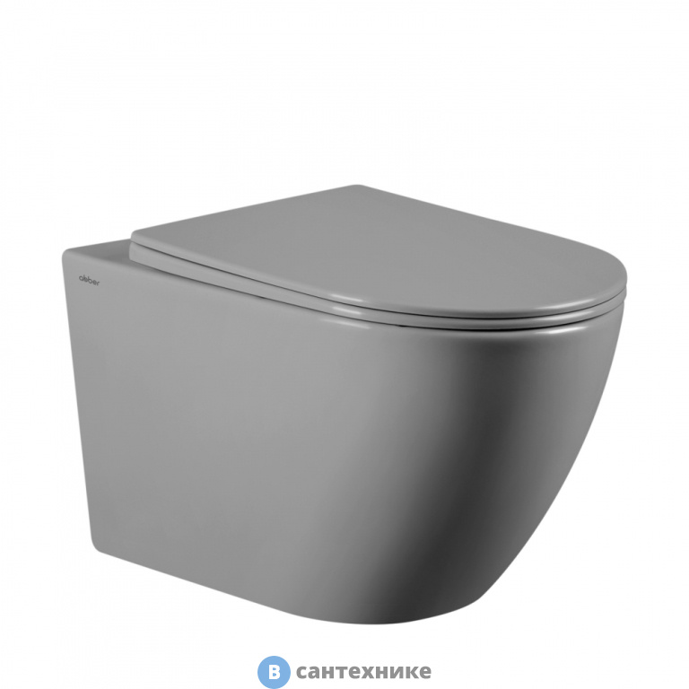 Унитаз подвесной ABBER Bequem AC1103MG серый матовый, безободковый