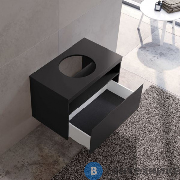 картинка Тумба под раковину Keuco STAGELINE 1 ящ., без подсв., со столеш., 800x550x490 мм, к/ф: вулканит (32863970000)