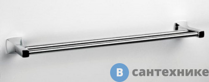 картинка Штанга для полотенец WasserKRAFT Wern K-2540 двойная металл, хромоникелевое покрытие