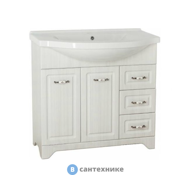 Тумба под раковину Style line Олеандр-2 90 (3 ящ.), Люкс рельеф пастель (4650134471809)