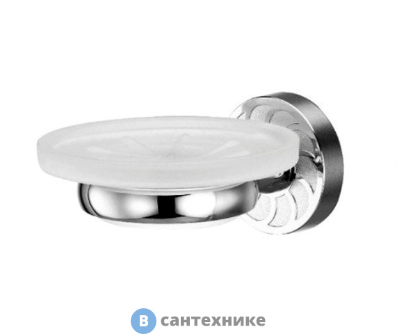 Мыльница WasserKRAFT Isen K-4029 стеклянная металл, хромоникелевое покрытие, матовое стекло