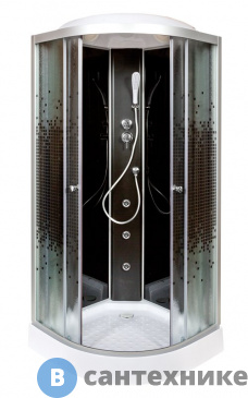 картинка Душевая кабина Deto L 809 с гидромассажем black (90х90х215 см)