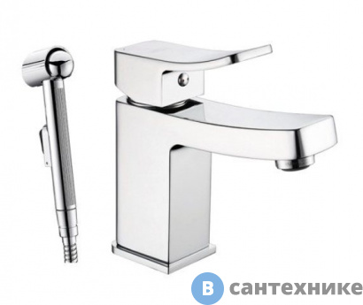 картинка Смеситель WasserKRAFT Aller 1068 для раковины с гигиенической лейкой латунь, хромоникелевое покрытие