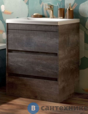 картинка Тумба под раковину Art & MAX FAMILY FAMILY-580-3C-PIA-PE напольная с тремя выкатными ящиками, Pino Esotica, 580x470x845