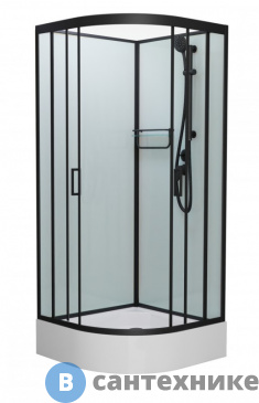 картинка Душевая кабина Frank F400/1 Black средний поддон б/к (без крыши)