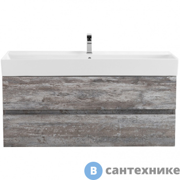 картинка Тумба под раковину Cezares MOLVENO 46 подвесная с двумя выкатными ящиками, Legno Grigio, 1200x460x500, MOLVENO 46-120-2C-SO-LG