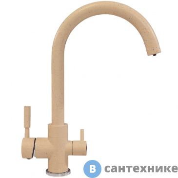 картинка Смеситель Polygran Элара Дуо 627680 кухонный №27 бежевый