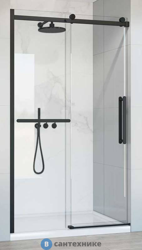 Душевая дверь Vincea Como Soft VDS-1CS150CLB, 1500, черный, стекло прозрачное