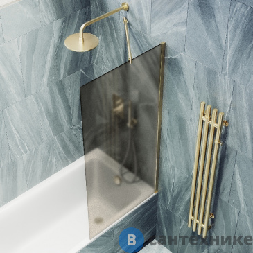 картинка Шторка для ванны в профиле MaybahGlass 1400*700 Стекло 8 мм Бронза матовая (MGV-75-3ш)