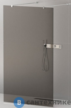 картинка Душевая перегородка Cezares LIBERTA-L-2-80-120-GR-Cr с возможностью двустороннего входа, стекло графит, профиль хром, 800x1200x1950 мм