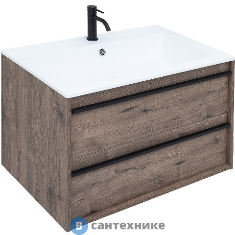 Тумба под раковину Aquanet Lino 80 Дуб Веллингтон (253912)