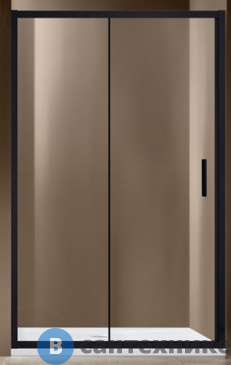 картинка Душевая дверь Vincea Garda VDS-1G150CLB, 1500, черный, стекло прозрачное