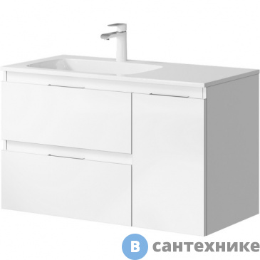 картинка Тумба под раковину Aqwella ACCENT 92 ACC0109LW (подвесная, белый)