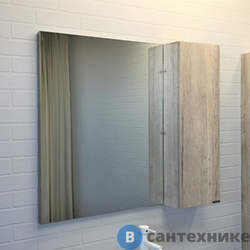 картинка Зеркало-шкаф Comforty Порто-90 дуб дымчатый