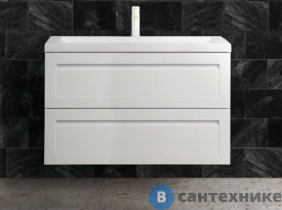 картинка Тумба под раковину Art & MAX PLATINO AM-Platino-900-2C-SO-BL -Cer подвесная с двумя выкатными ящиками, Белый глянец