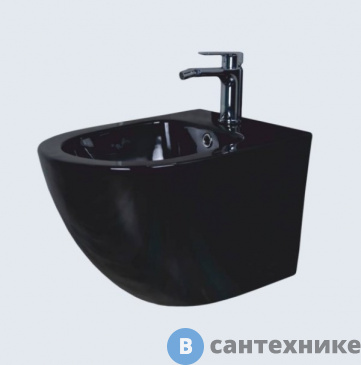 картинка Биде GID-ceramic BDP-96BL подвесное чёрный глянцевый (480х370х325)