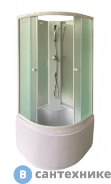 картинка Душевая кабина Parly TMF901 (85*85*190) глубокий поддон, без крыши, передние стекла матовые, задние стекла матовые