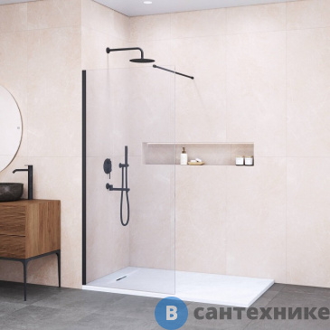 картинка Душевая перегородка RGW WA-010B 140*195 Чёрный/ Прозрачное (351001014-14)