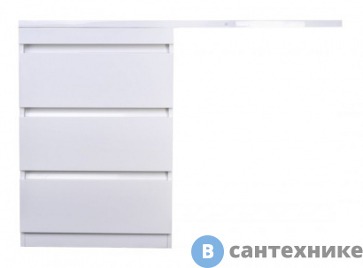 картинка Тумба под раковину Style line Даллас 120 (3 ящ.) Люкс белая, напольная PLUS (2000949234298)