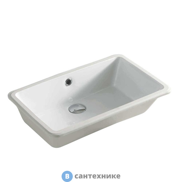 Раковина Artceram WASHBASINS GEA встраиваемая снизу 53х34.5 см, без отв под смеситель, без крепежа, белый (GEL001 01 00)