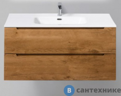 картинка Тумба под раковину BelBagno 100 см ETNA-1000-2C-SO-RN-P подвесная с двумя выкатными ящиками, Rovere Nature