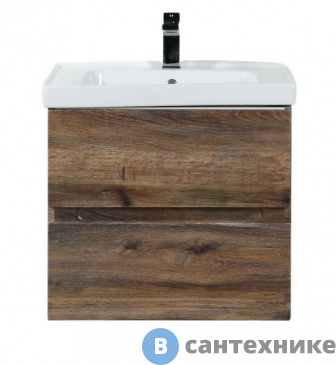 картинка Тумба под раковину Art & MAX TECHNO AM-Techno-600-2C-SO-LW646 подвесная с двумя выкатными ящиками, дуб бомонд Лофт