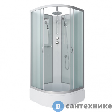 картинка Душевая кабина Niagara NG-3301-14BKT (900х900х2100) средний поддон, стекло матовое