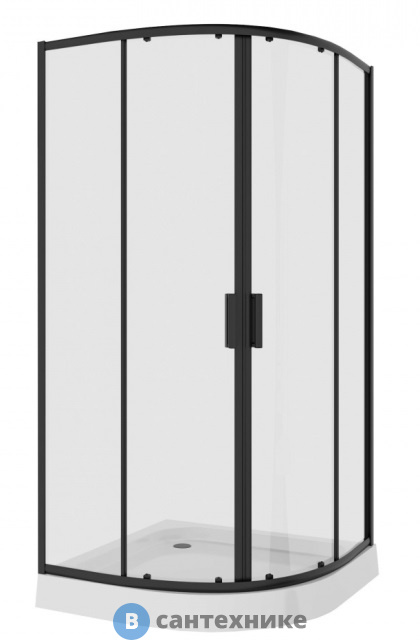 Душевой уголок Niagara NG-6806-08 balck (90*90*190) полукруг, двери раздвижные, без поддона