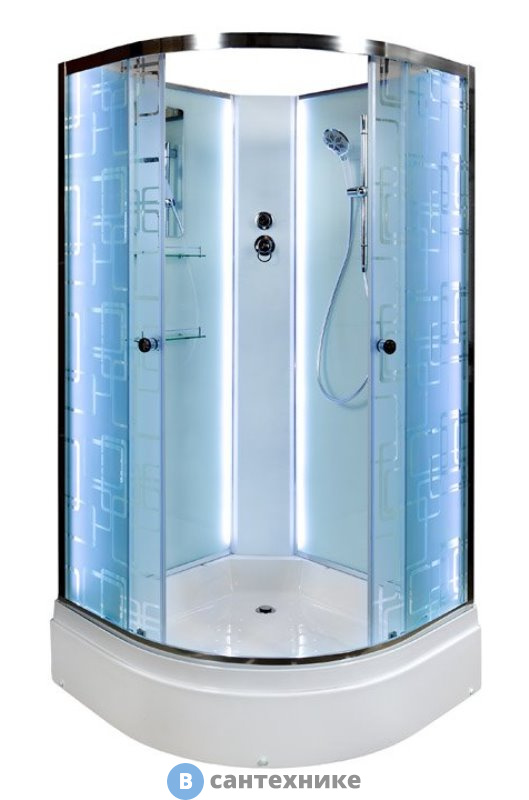 Душевая кабина Deto ЕМ2790 N LED (90х90х208см)