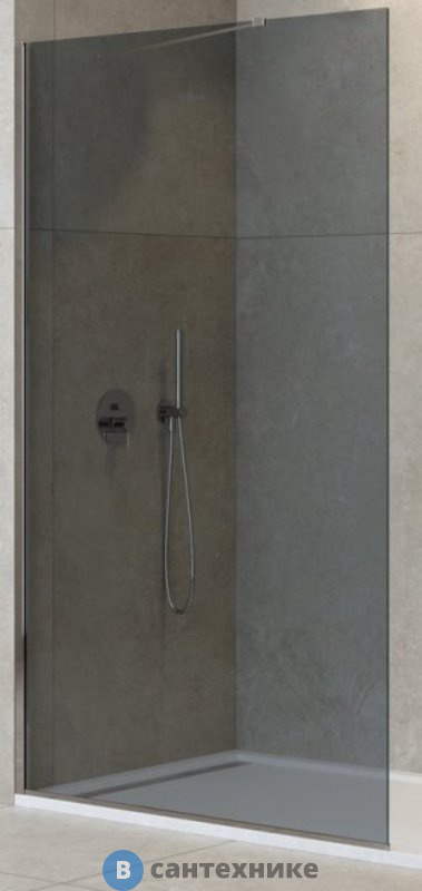 Душевая перегородка Cezares LIBERTA-L-1-TB-110-GR-Cr универсальная с односторонним входом, стекло графит, профиль хром, 1100x1950 мм