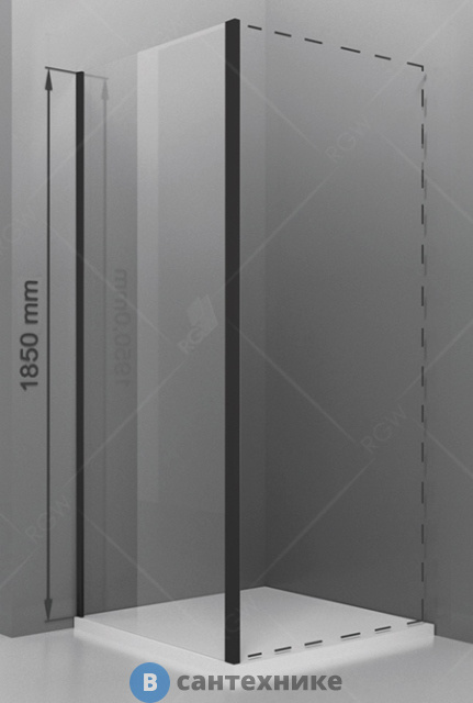 Боковая панель RGW 70*185 Z-050-1-B чёрный/прозрачное/6 мм (352205107-14)