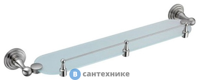 Полка WasserKRAFT Ammer K-7044 (К-7024) стеклянная металл, покрытие "матовый хром", закаленное матовое стекло
