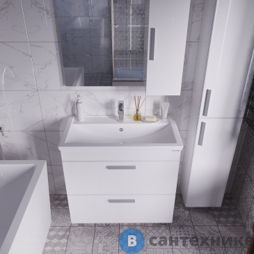 картинка Тумба под раковину Grossman НЕО-80 см напольная с 2-я ящ. белая (ум.Фостер-80) (108019)