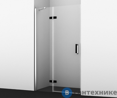 картинка Душевая дверь WasserKRAFT Aller 10H05L Black MATT, распашная, левая