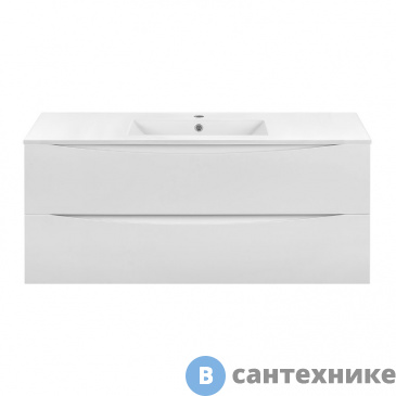 картинка Тумба под раковину Vincea Mia 1200 подвесная, 2 выкатных ящика soft close, G.White (VMC-2MC120GW)