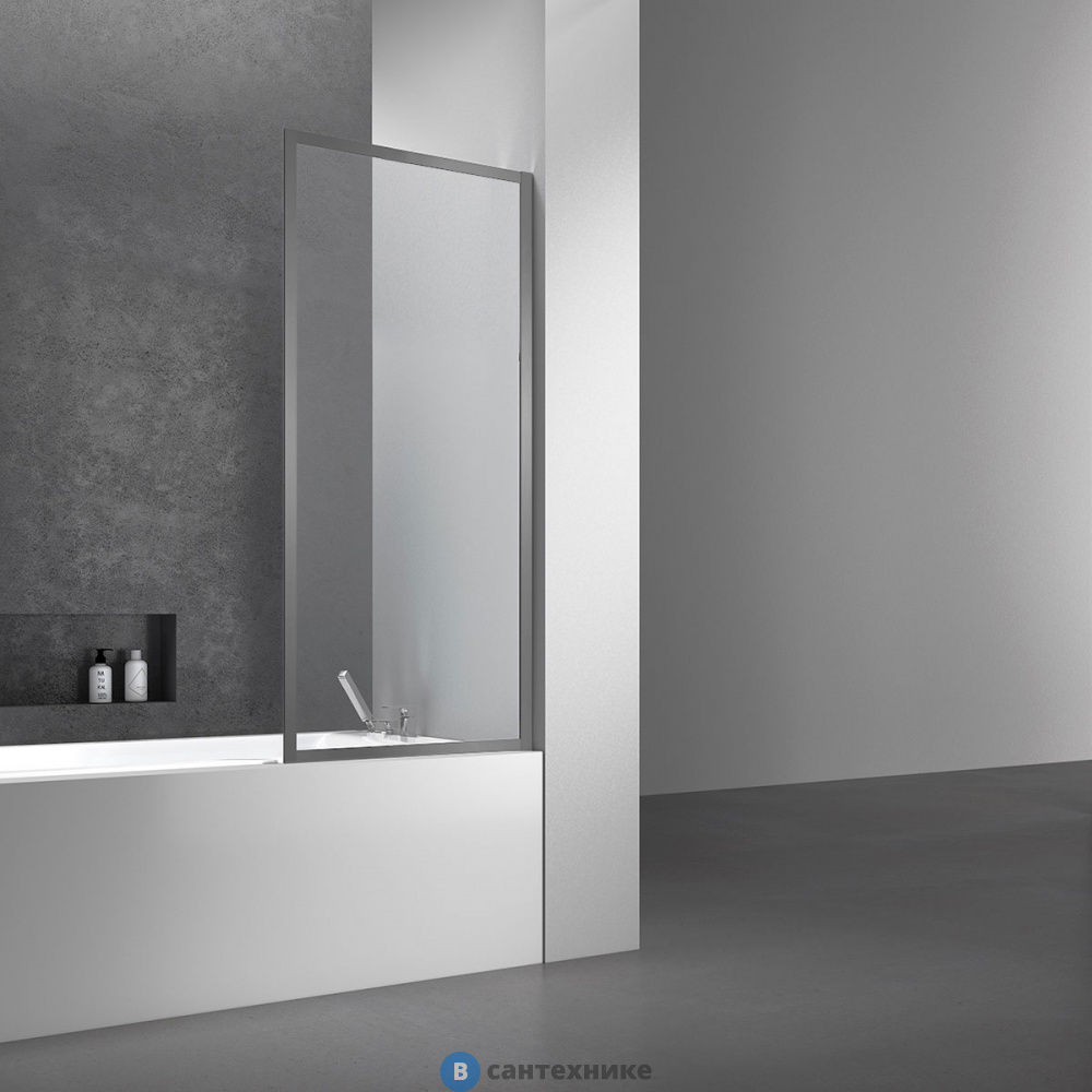 Душевая шторка на ванну Vincea VSB-41700CLGM, 700*1400, вороненая сталь, стекло прозрачное