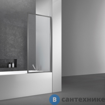 картинка Душевая шторка на ванну Vincea VSB-41700CLGM, 700*1400, вороненая сталь, стекло прозрачное