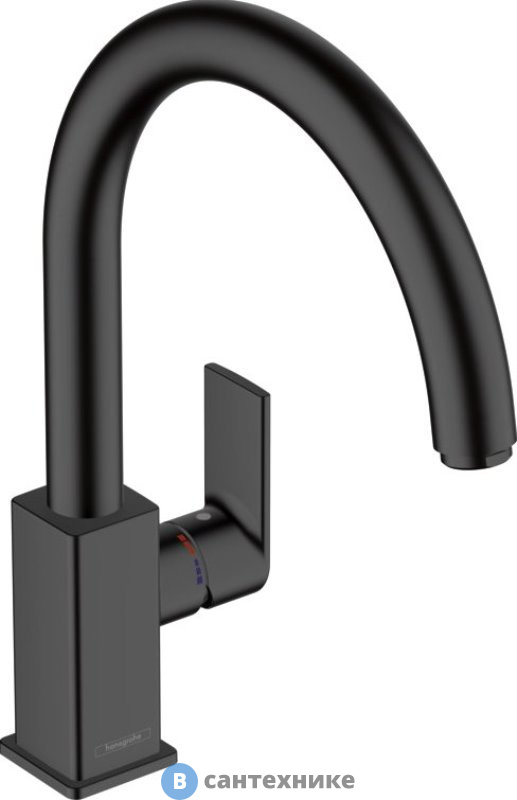 Смеситель Hansgrohe 71871670 Vernis Sh M35 для кухни, чёрный матовый