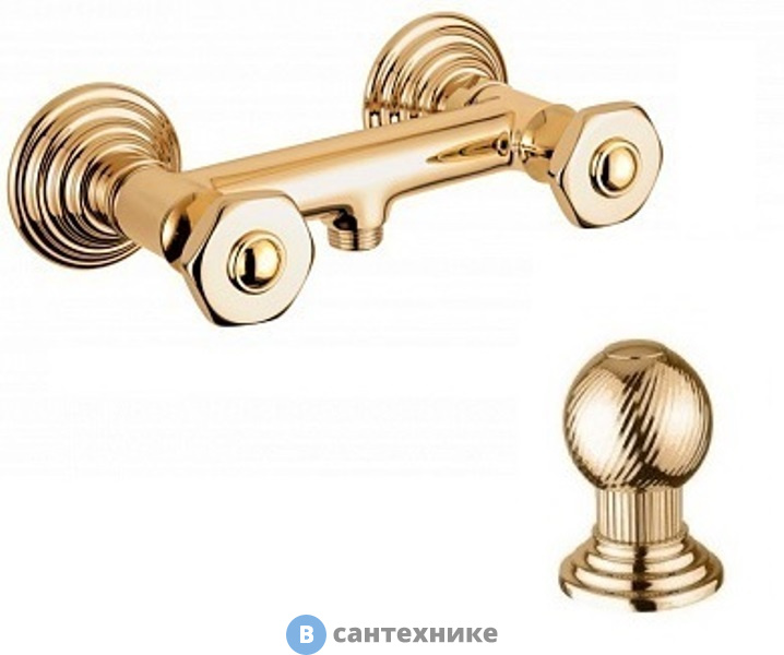 Смеситель Cezares APHRODITE-DS-03/24-M для душа, золото, ручки Шар